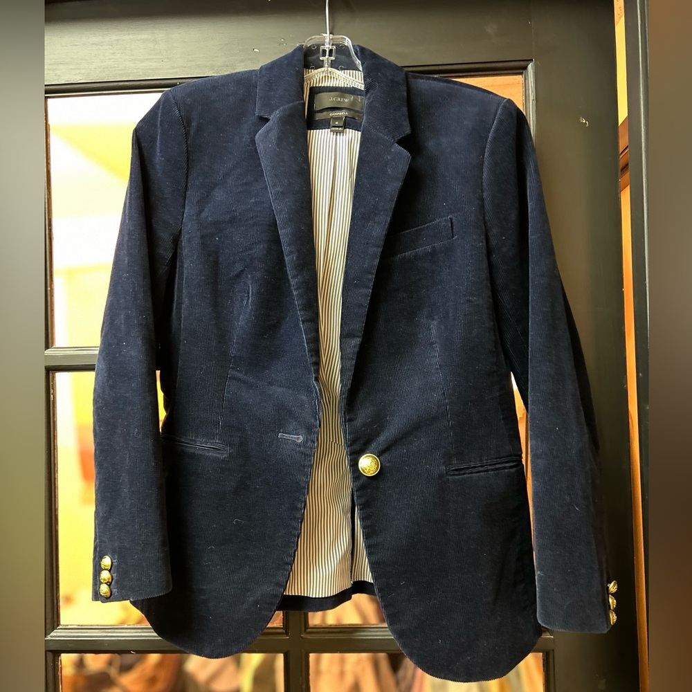 J. Crew Campbell Corduroy Blazer Navy size 6